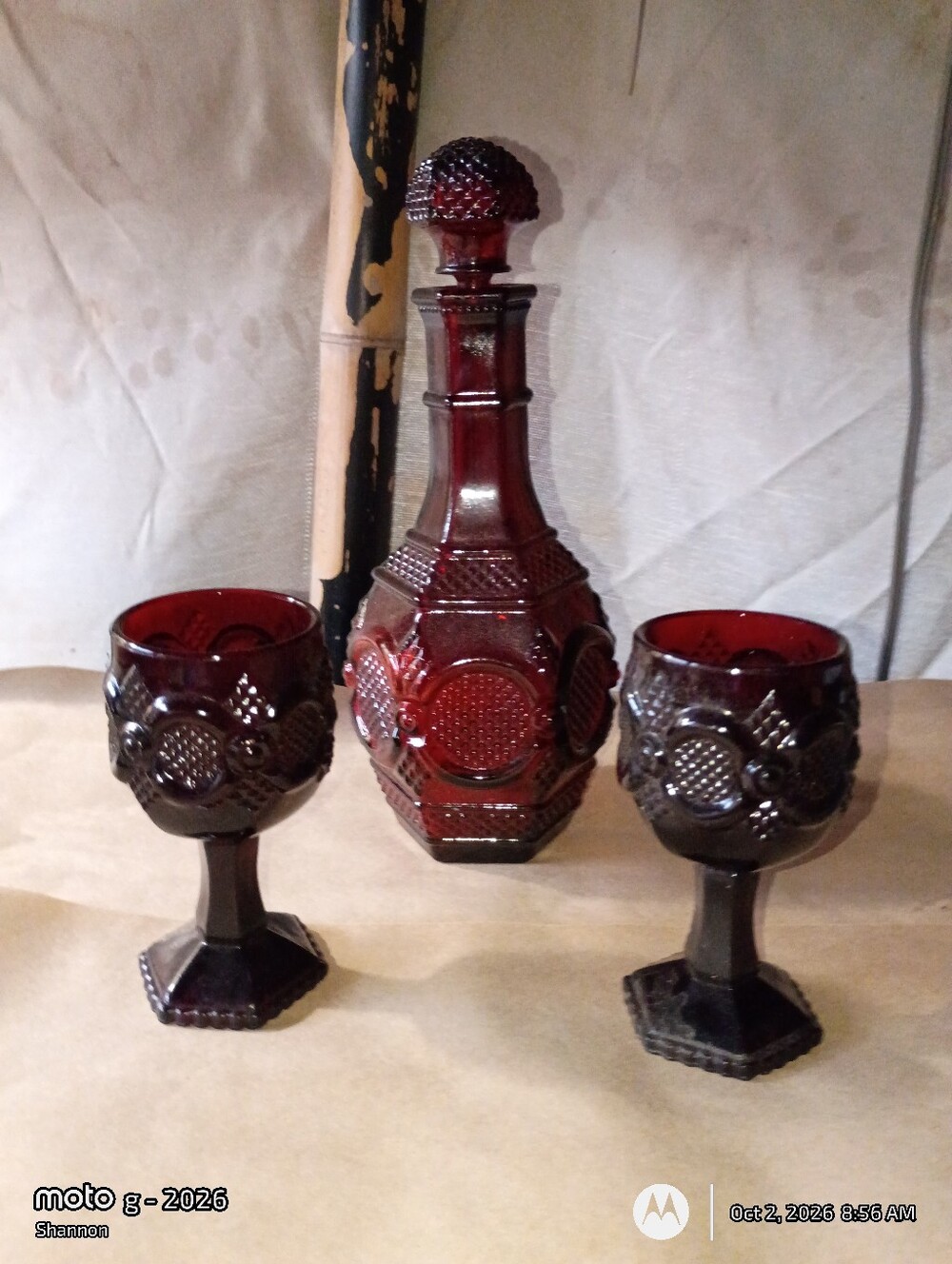 Avon Cape Cod Vintage Glass Decanter and Goblet Set - Elegant Home Accent